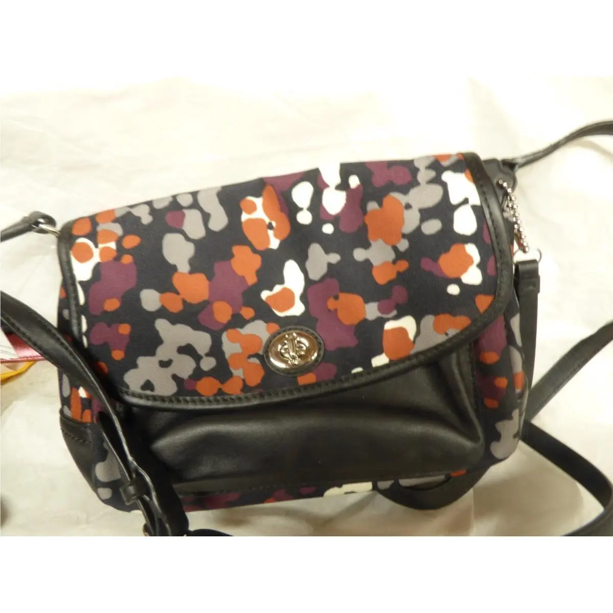 Coach F33333 Park Splatter Print Violet Flap Bag