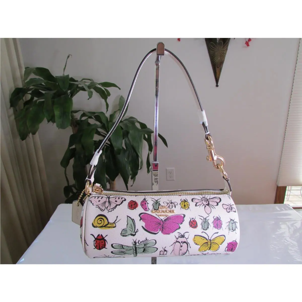 Coach Coated Canvas Nolita Barrel Bag with Creature Print CR831 Chalk Multi