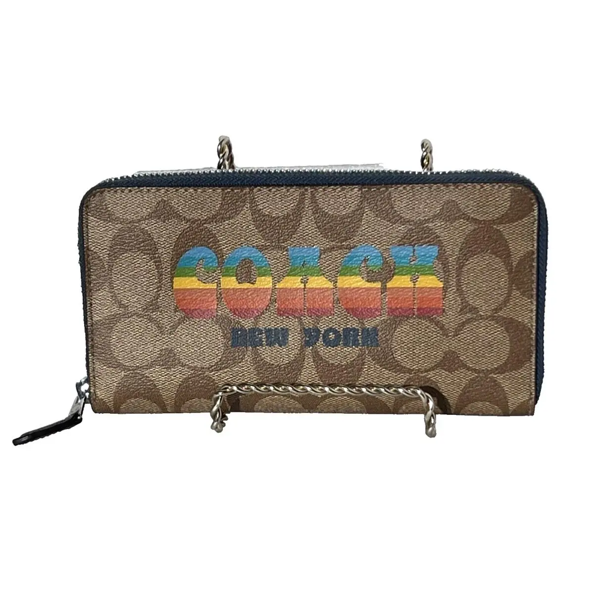 2019 Coach Rainbow York-sig Canvas-accordion Wallet- W/tag-mfsrp