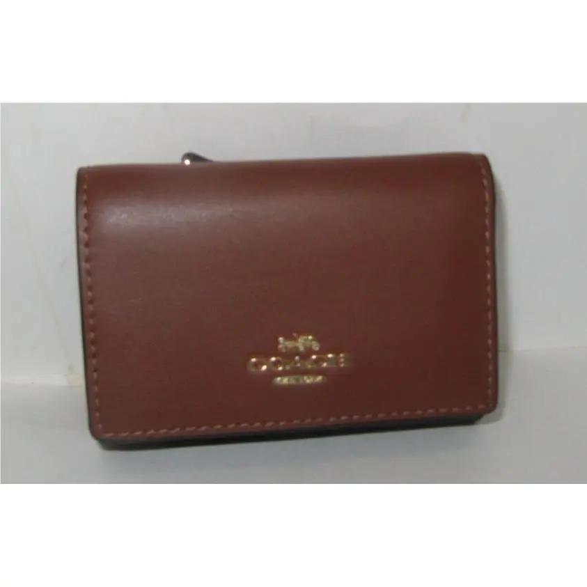 Coach CE930 Small Trifold Wallet Brown Signature Luggage Leather