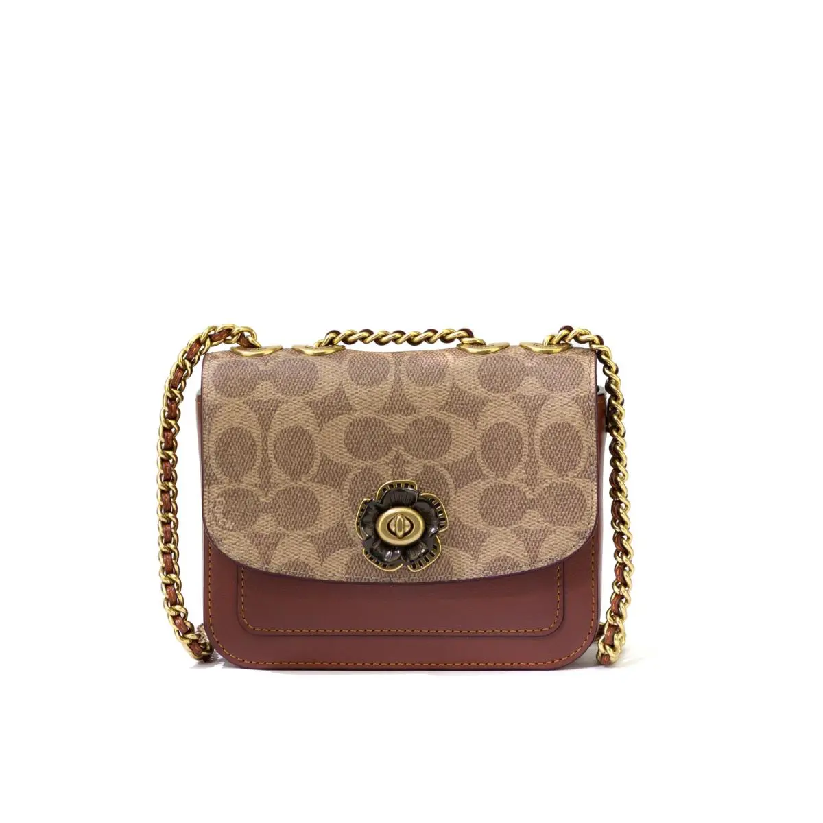 Coach Women`s Coated Canvas Signature Madison Shoulder Bag - Tan Rust