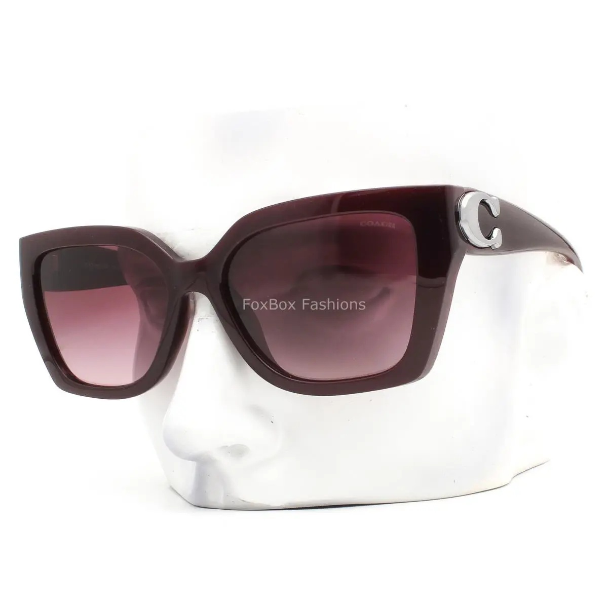 Coach Sunglasses Milky Burgundy Dark Red Gunmetal Logo HC 8408U 53938H W/case