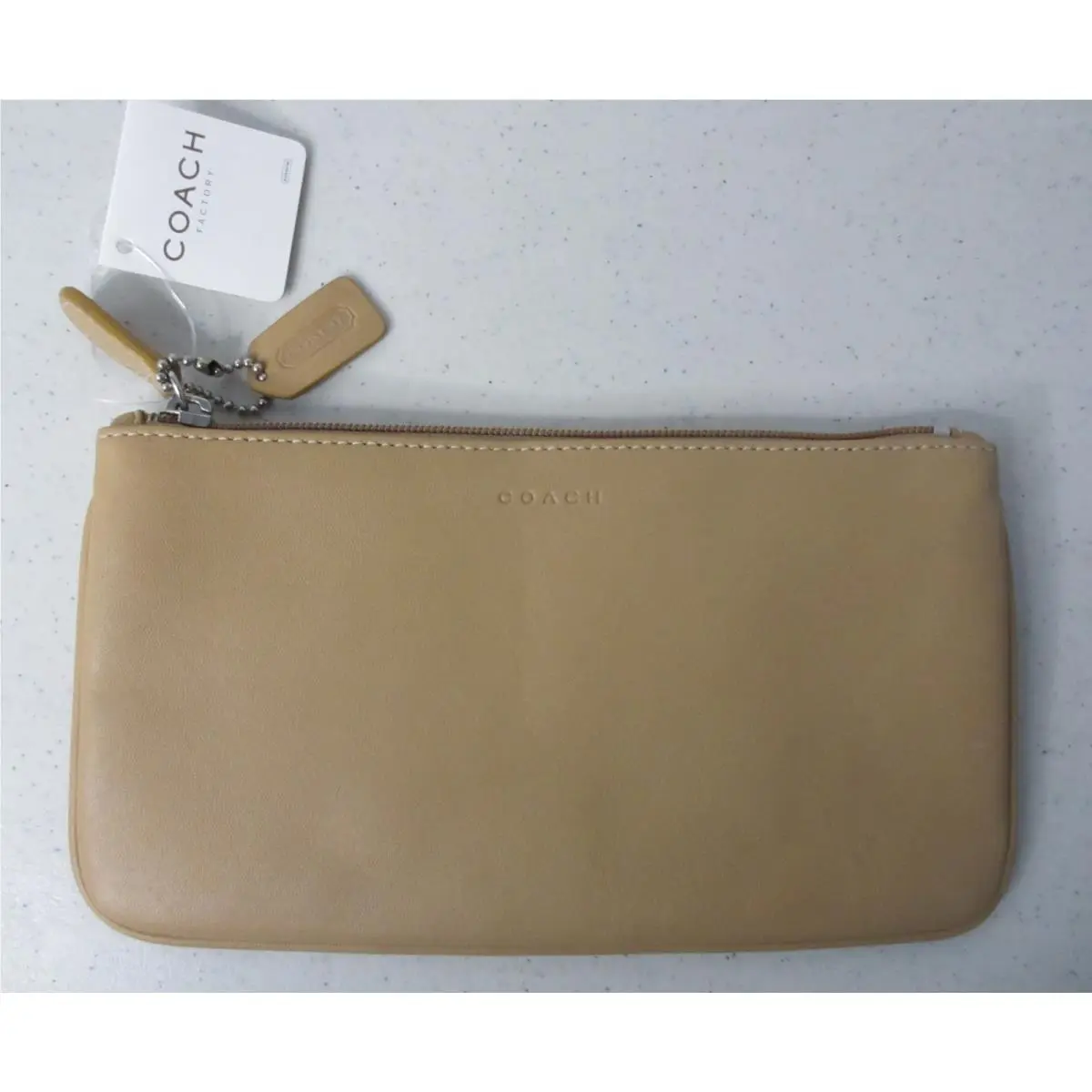Coach Leather Small Flat Cosmetic Case Bag Clutch 6990