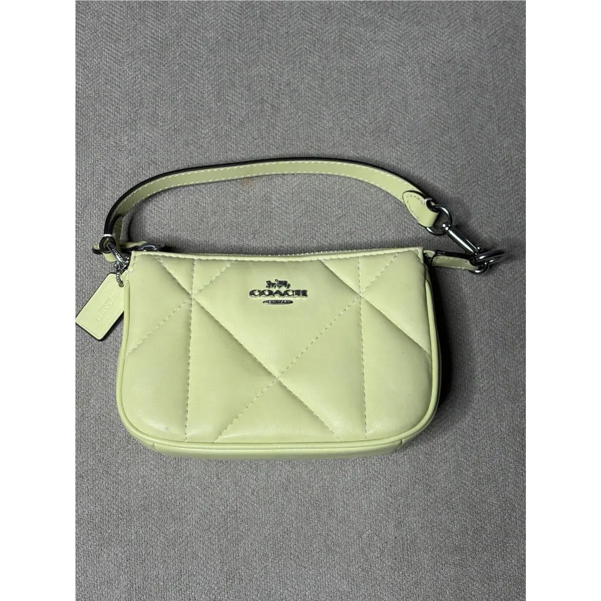 Coach Nolita 15 with Puffy Diamond Quilting Lime Green