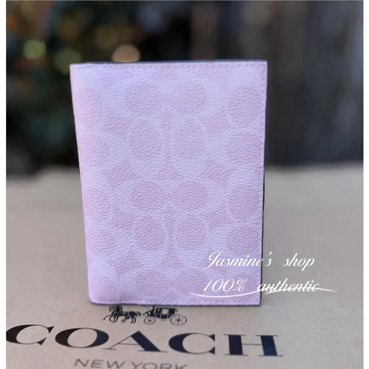 Coach Signature Passport Card Case Powder Pink CW170