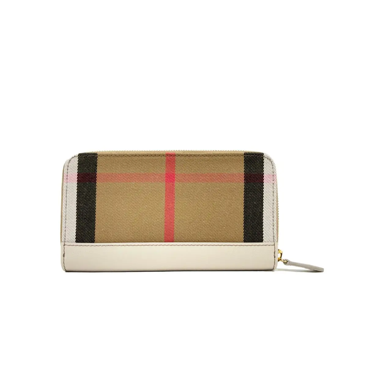 Burberry Check Large Zip Around Wallet