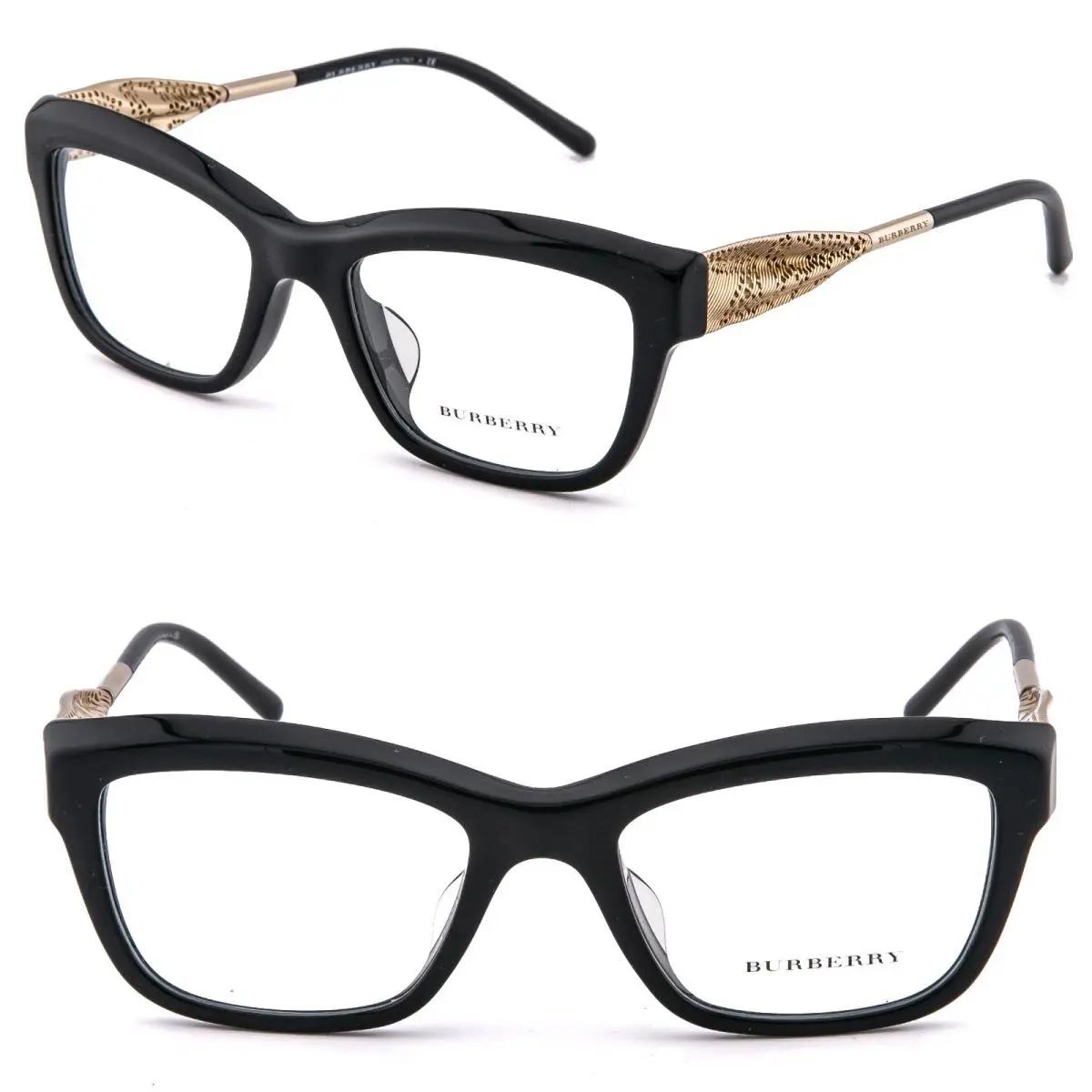 Burberry 2211 BE2211 Gabardine Lace Black Gold Eyeglasses Optical Frame 53mm