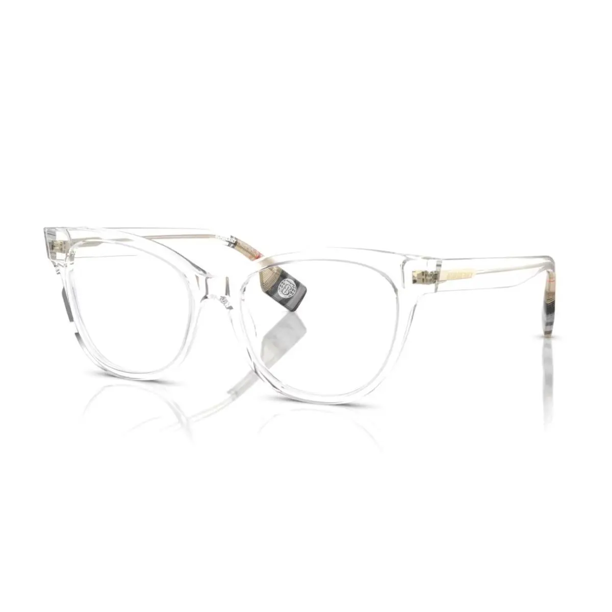 Burberry Evelyn Eyeglasses B 2375 3024 51-17 Crystal Clear Cat Eye Frames