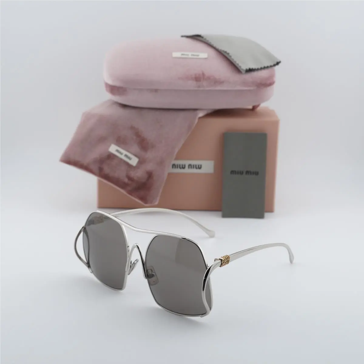 Miu Miu MUA55S 1BC80Q Silver/dark Grey 57-18-140 Sunglasses