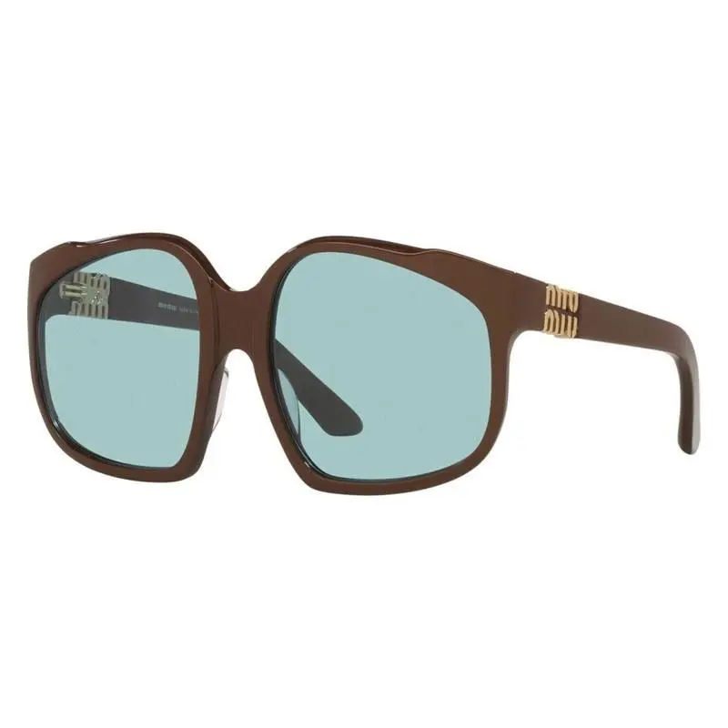 Miu Miu MUA07S 24D20R Sunglasses Brown Light Blue Oversized Eyewear MU A07S