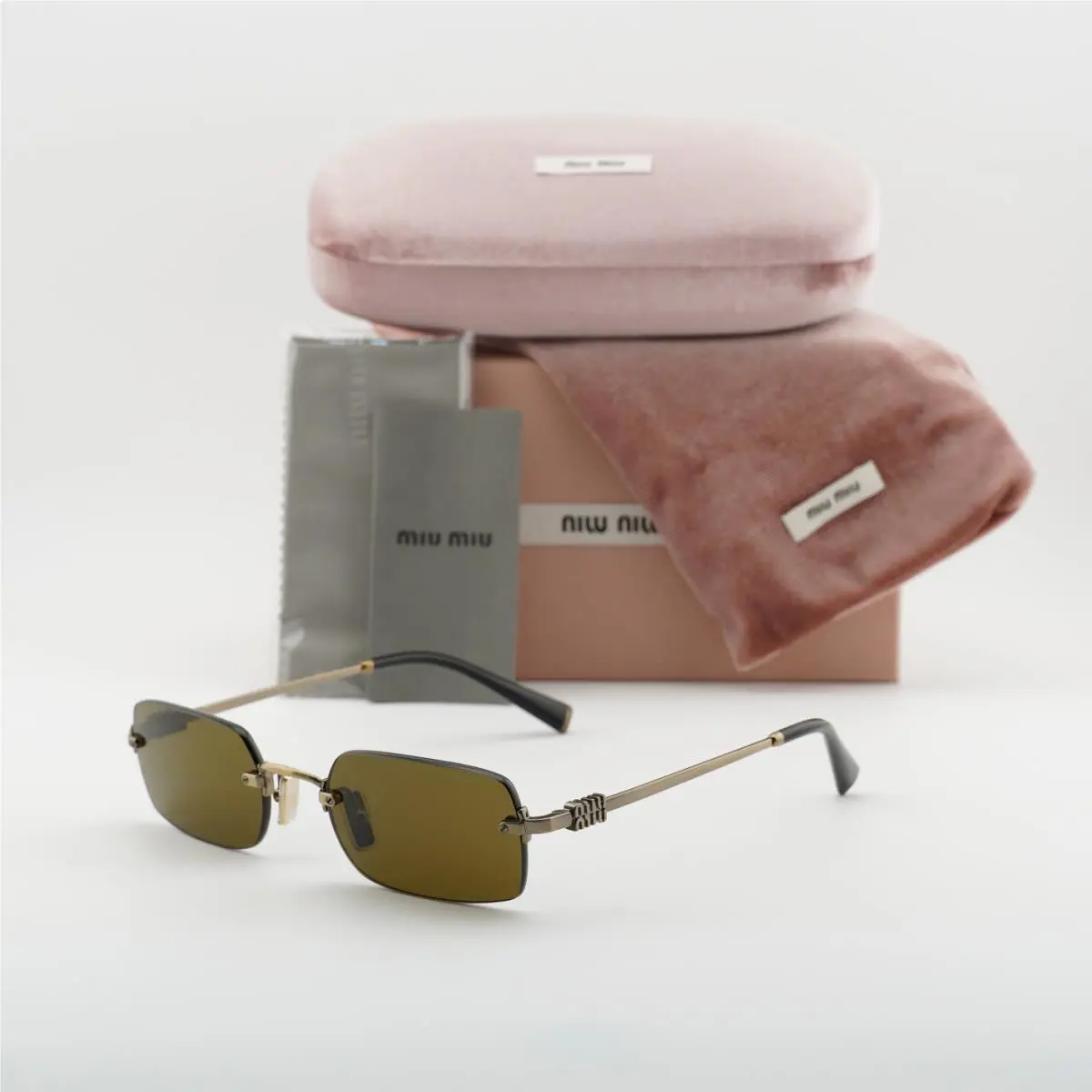 Miu Miu MUB50S 26C09Z Gold/dark Brown 52-20-140 Sunglasses