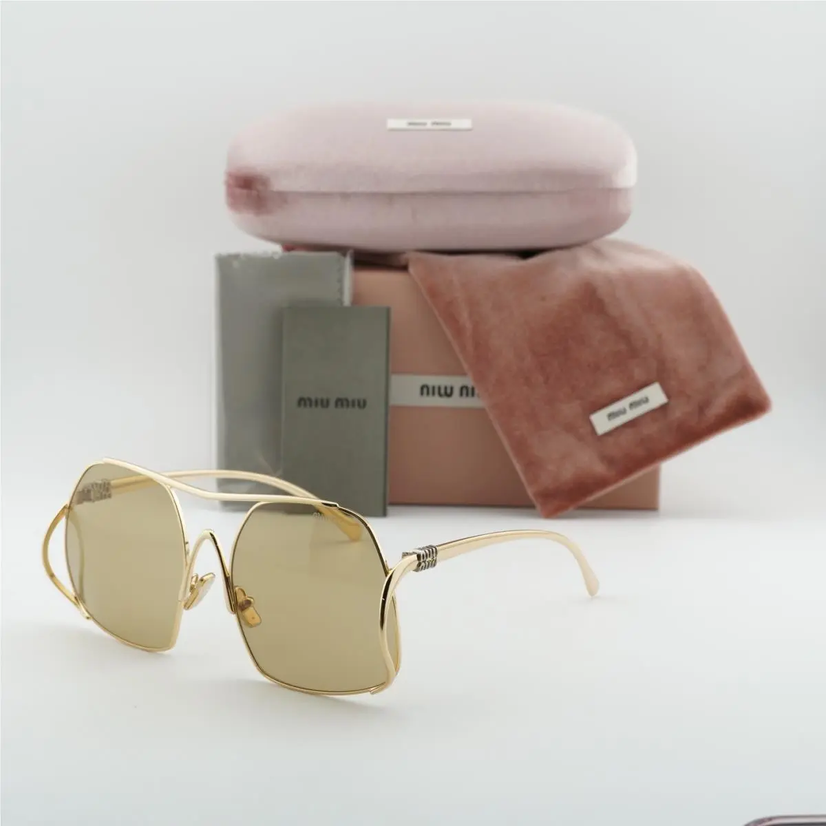 Miu Miu MUA55S 5AK10R Shiny Gold/yellow 57-18-140 Sunglasses