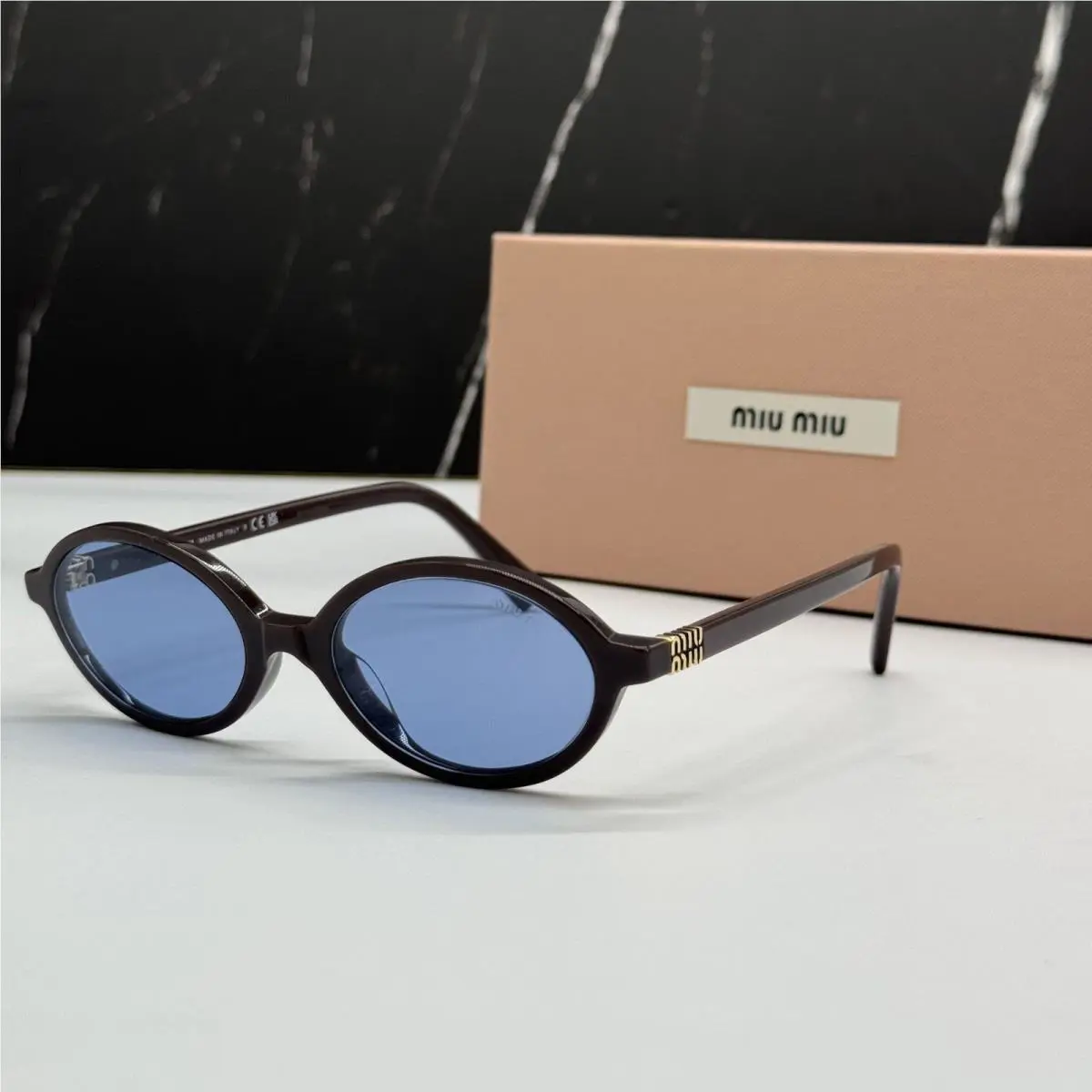 Miu Miu MU04ZS 22C60O Sunglasses Brown Women MU 04ZS Smu 04Z