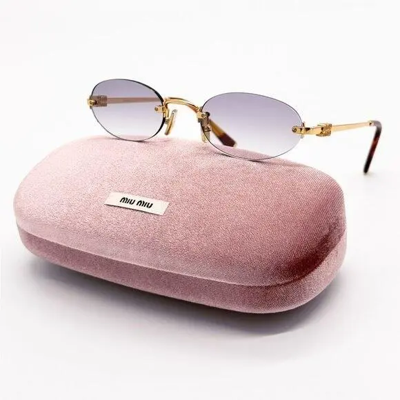 Miu Miu Sunglasses MUA54S 5AK04O Oval Gold Women Sunglasses MU A54S Smu A54
