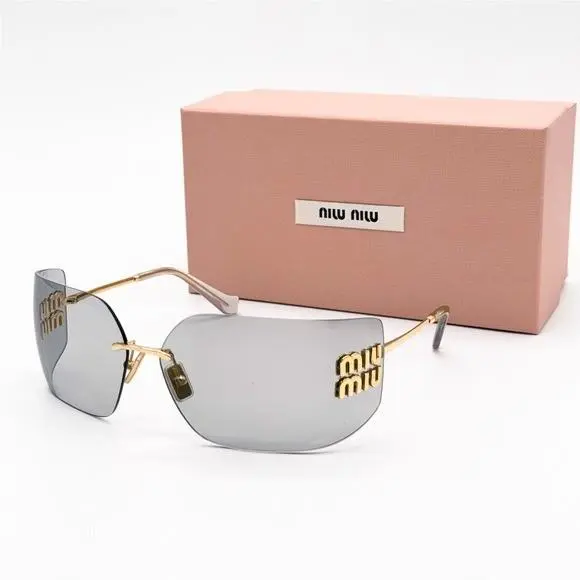 Smu 54Y 5AK30B Miu Miu Gold Grey Women Sunglasses MU54YS 5AK30B Eyewear