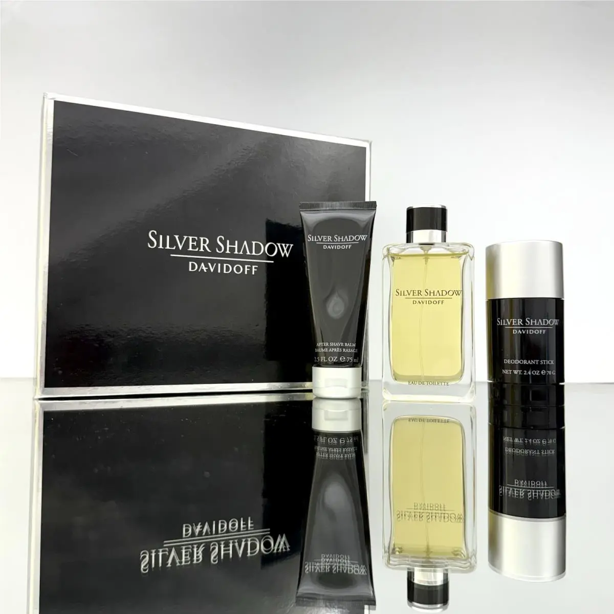 Silver Shadow by Davidoff 3pc Set 3.4oz Edt Spr + 2.5oz A/shave Balm + 2.4oz Deo