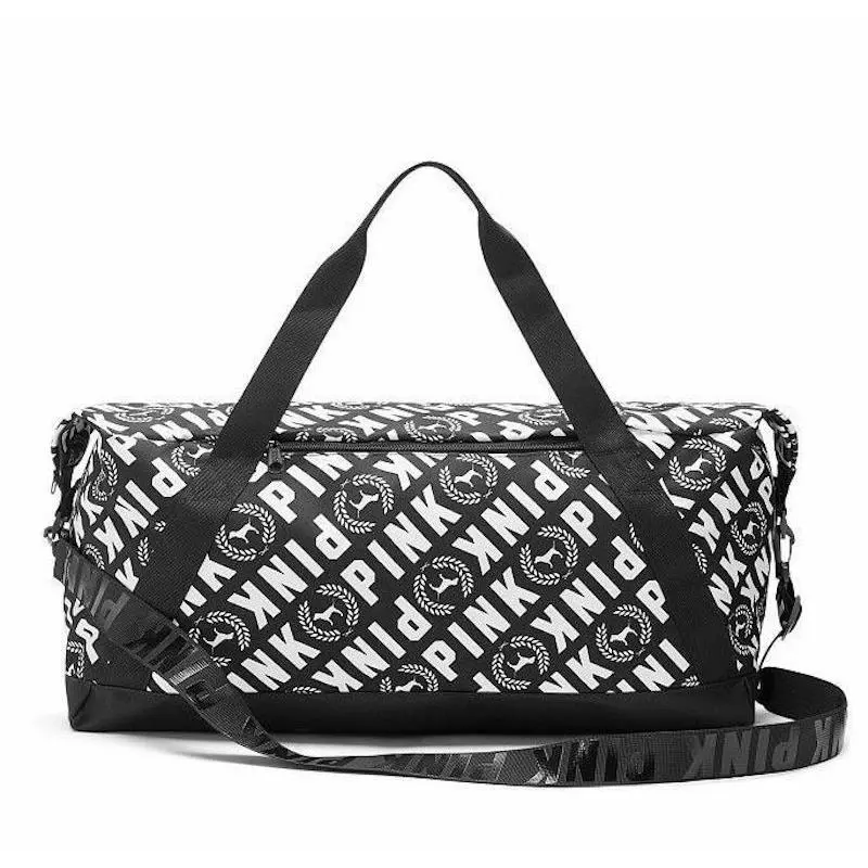 Victorias Secret Pink Logo Graphic Sport Duffle Gym Bag Tote