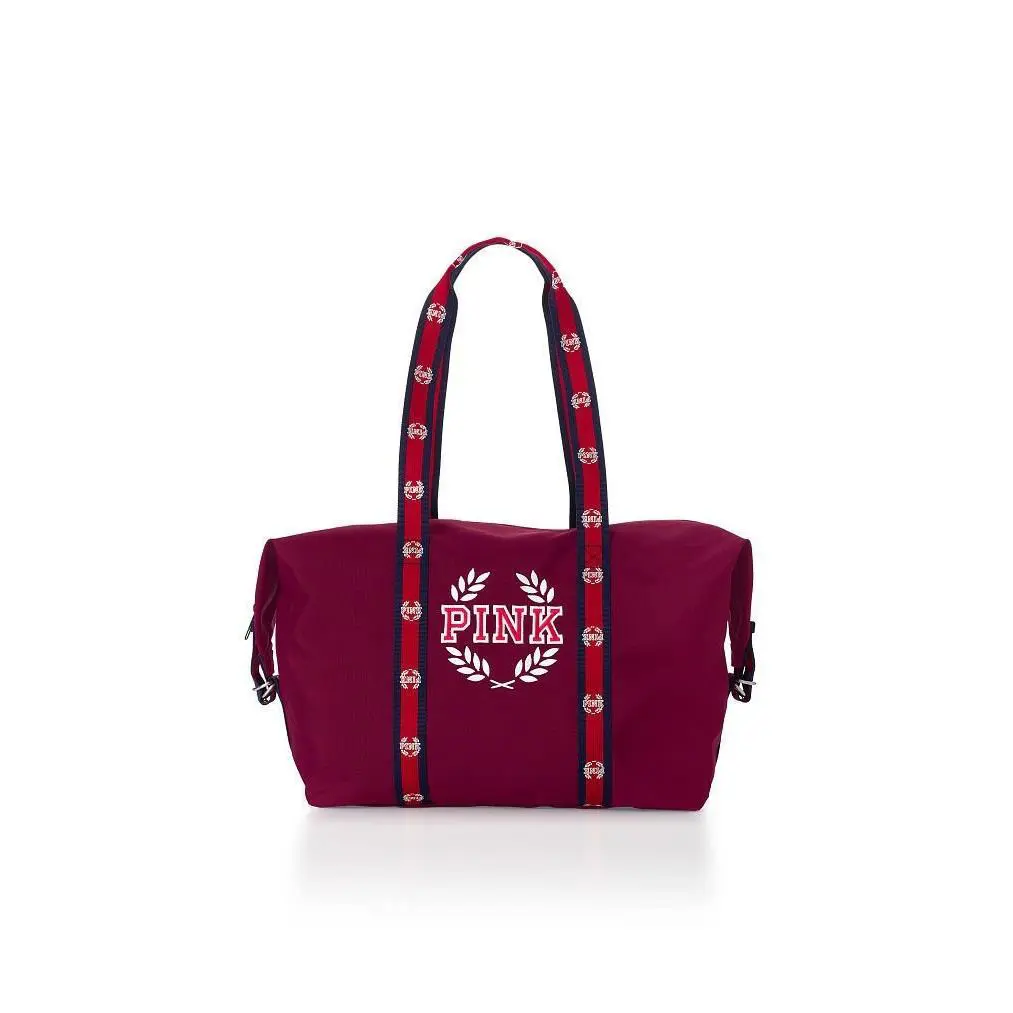 Victorias Secret Pink Graphic Sport Duffle Gym Bag Deep Ruby