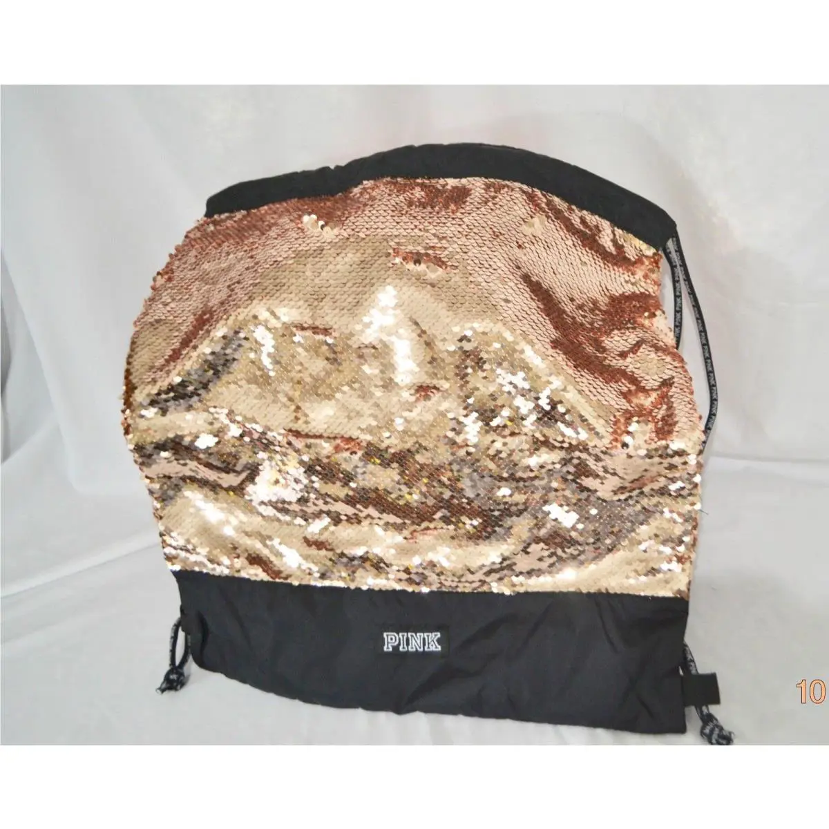 Victorias Secret Pink Sequins Bling Draw String Backpack Tote Gym School Bag
