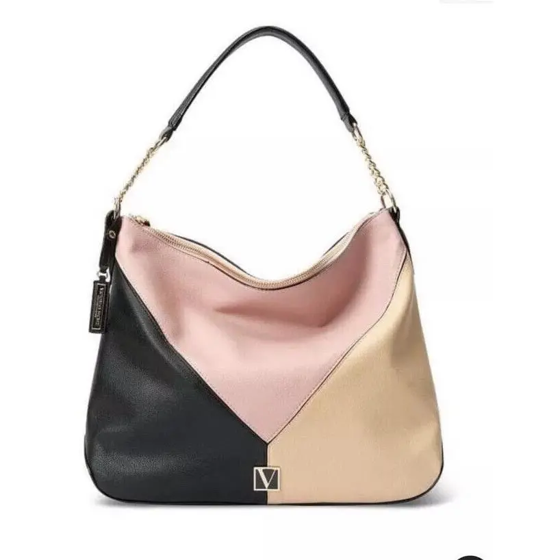 Victorias Secret Hobo Curve Shoulder Bag Purse Satchel Tote Color Block