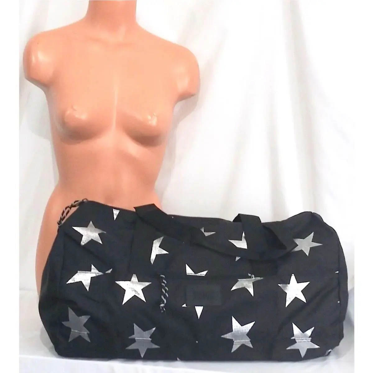 Victorias Secret Pink Graphic Star Lg Gym Bag Duffle Weekender Tote Bag