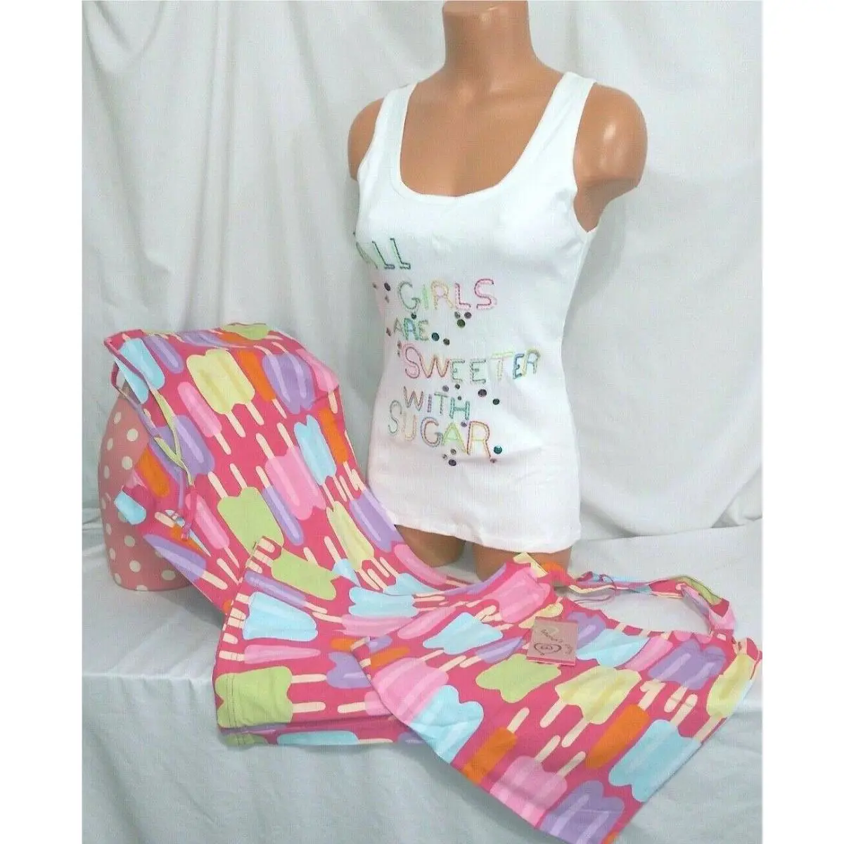 Victorias Secret Pillow Talk Cotton 3pc Pajamas W/bag Pajama Set M