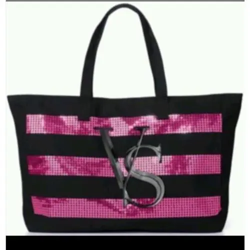 Victorias Secret Sequins Bling Black Friday Shopper Tote Bag Purse Bag