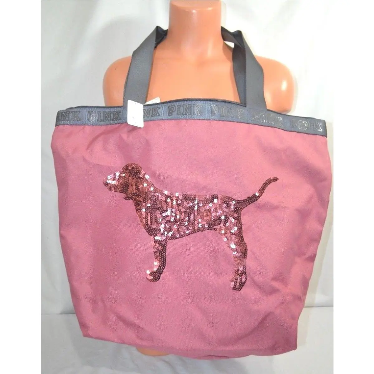 Victorias Secret Pink 2016 Black Friday Sequins Bling Pink Dog Tote