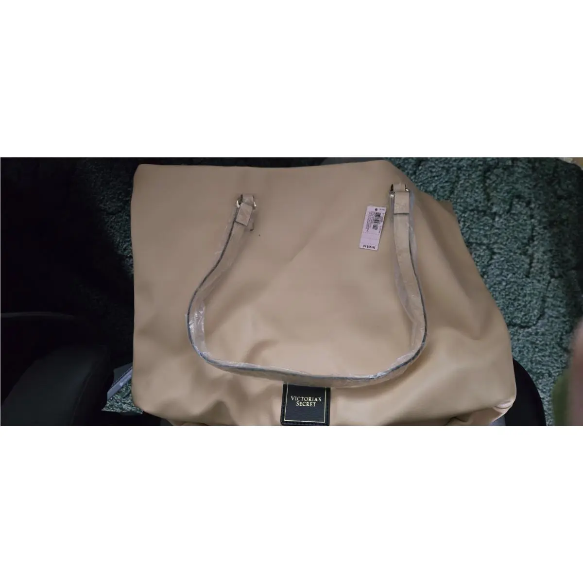 Victorias Secret Cinch Top Bare Tote Purse Shoulder Bag Handbag Beige