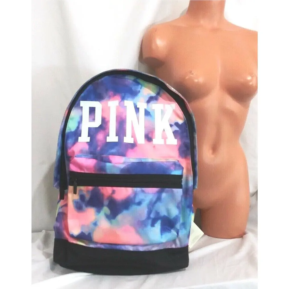 Victorias Secret Pink Graphic Tie Dye Large Full Size Backpack Bag Carrie On