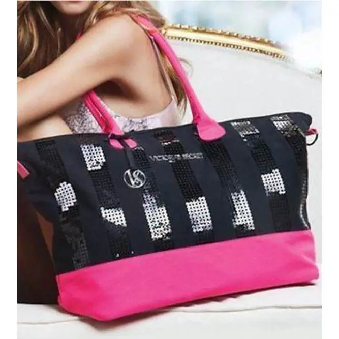 Victorias Secret Sequins 2013 Black Friday Weekender Duffle Bag Tote