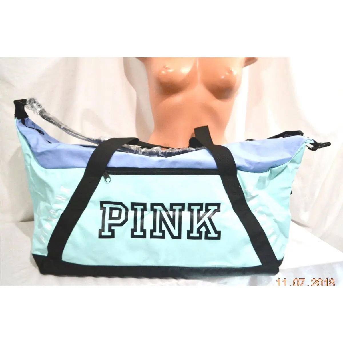 Victorias Secret Pink Graphic Extra Large Sport Duffle Gym Bag Tote