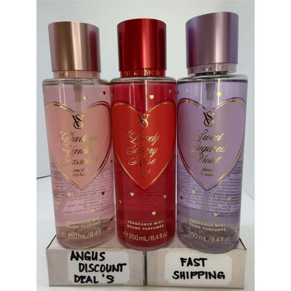 Darling Vanilla Jasmine Valentines Victoria`s Secret Trio Mist 8.4oz 3PCS