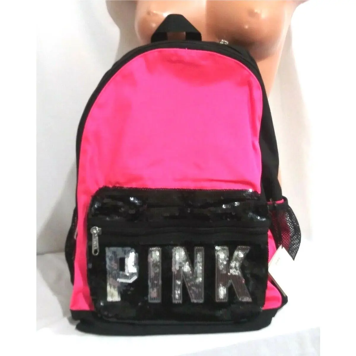Victorias Secret Pink Sequins Bling Graphic Neon Campus Backpack Laptop Bag