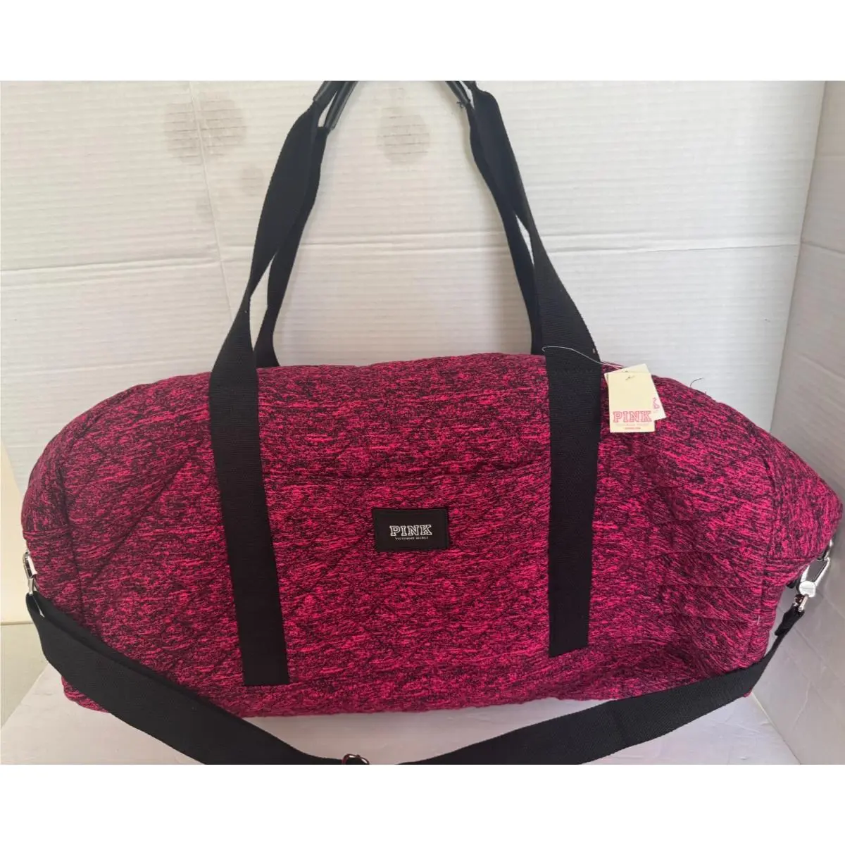 Victoria`s Secret Pink Rare Vintage Quilted Travel Duffle Bag Duffele Burgundy