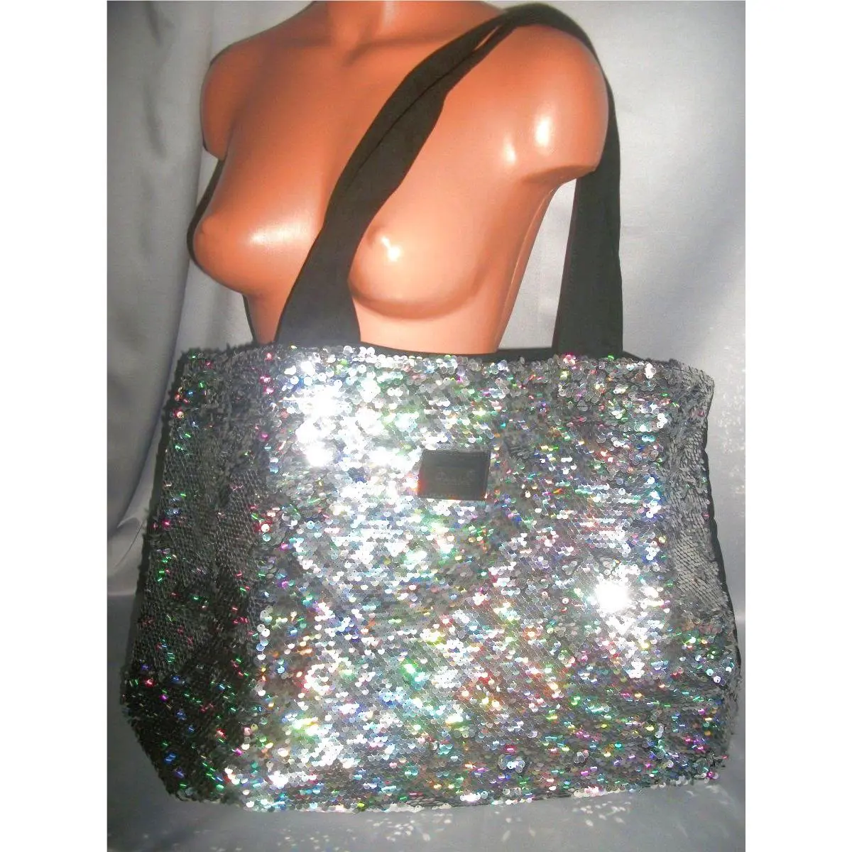 Victorias Secret Pink Large Flip Sequins Bling Tote Bag Shopper Purse