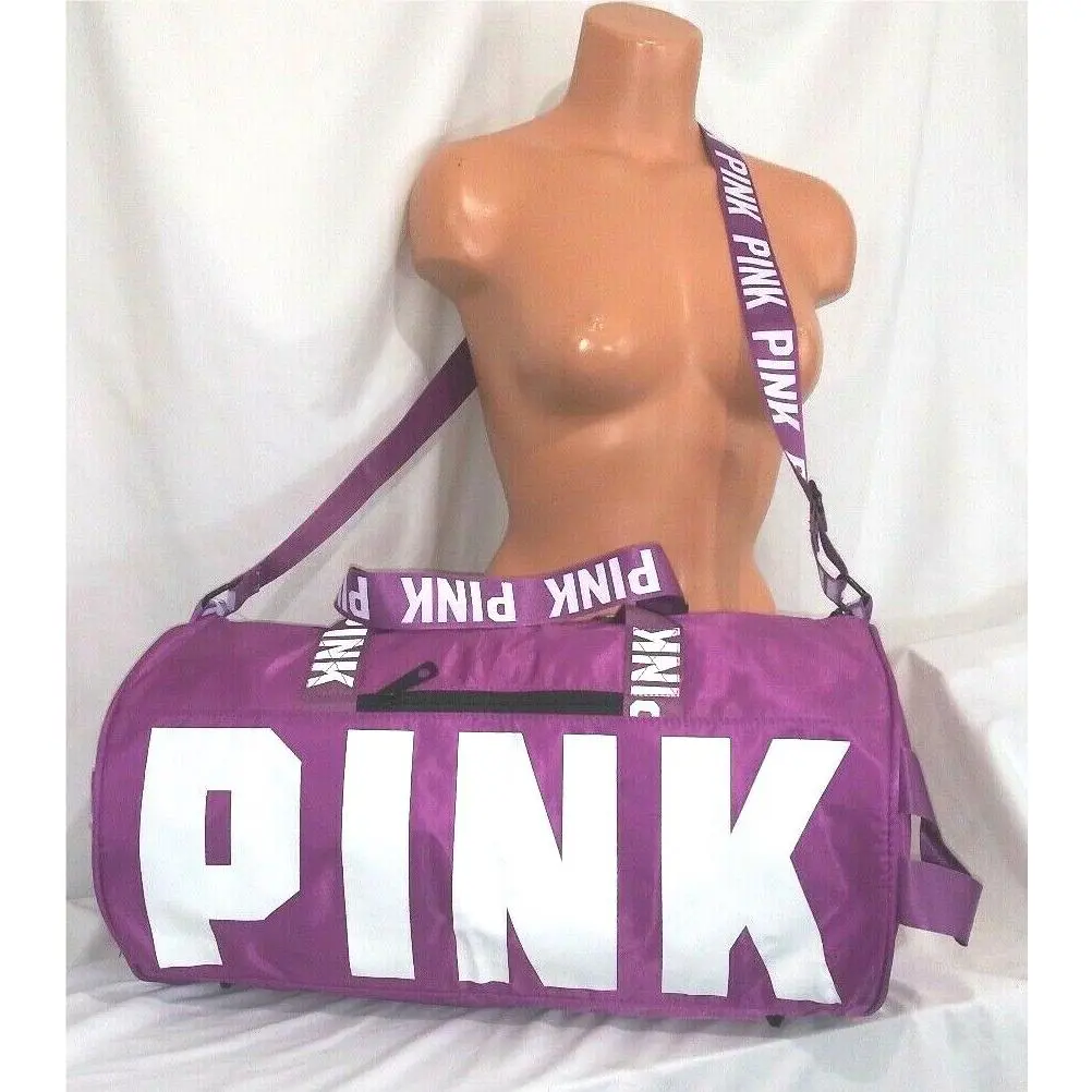 Victorias Secret Pink Graphic Lg Gym Bag Duffle Weekender Tote Bag