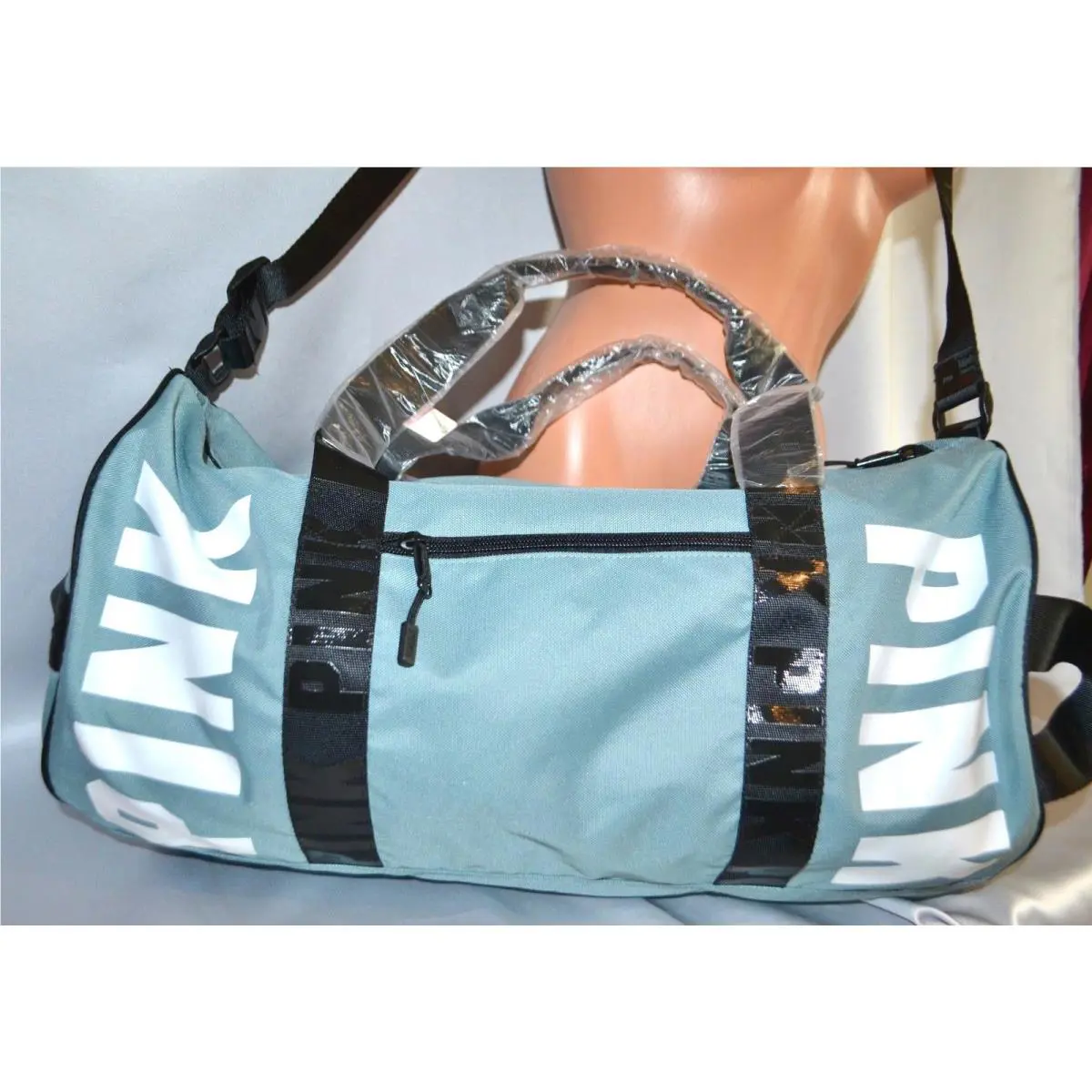 Victorias Secret Pink Graphic Double Strap Duffle Gym Bag
