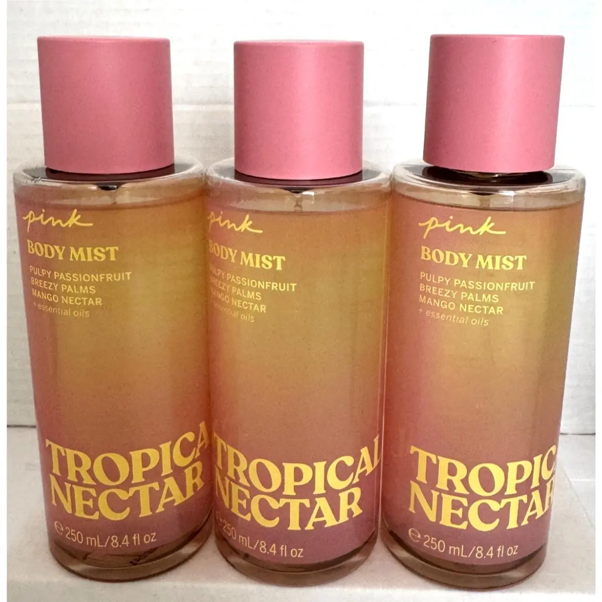 Victoria’s Secret Pink Body Mist Tropical Nectar 8.4oz Set of 3