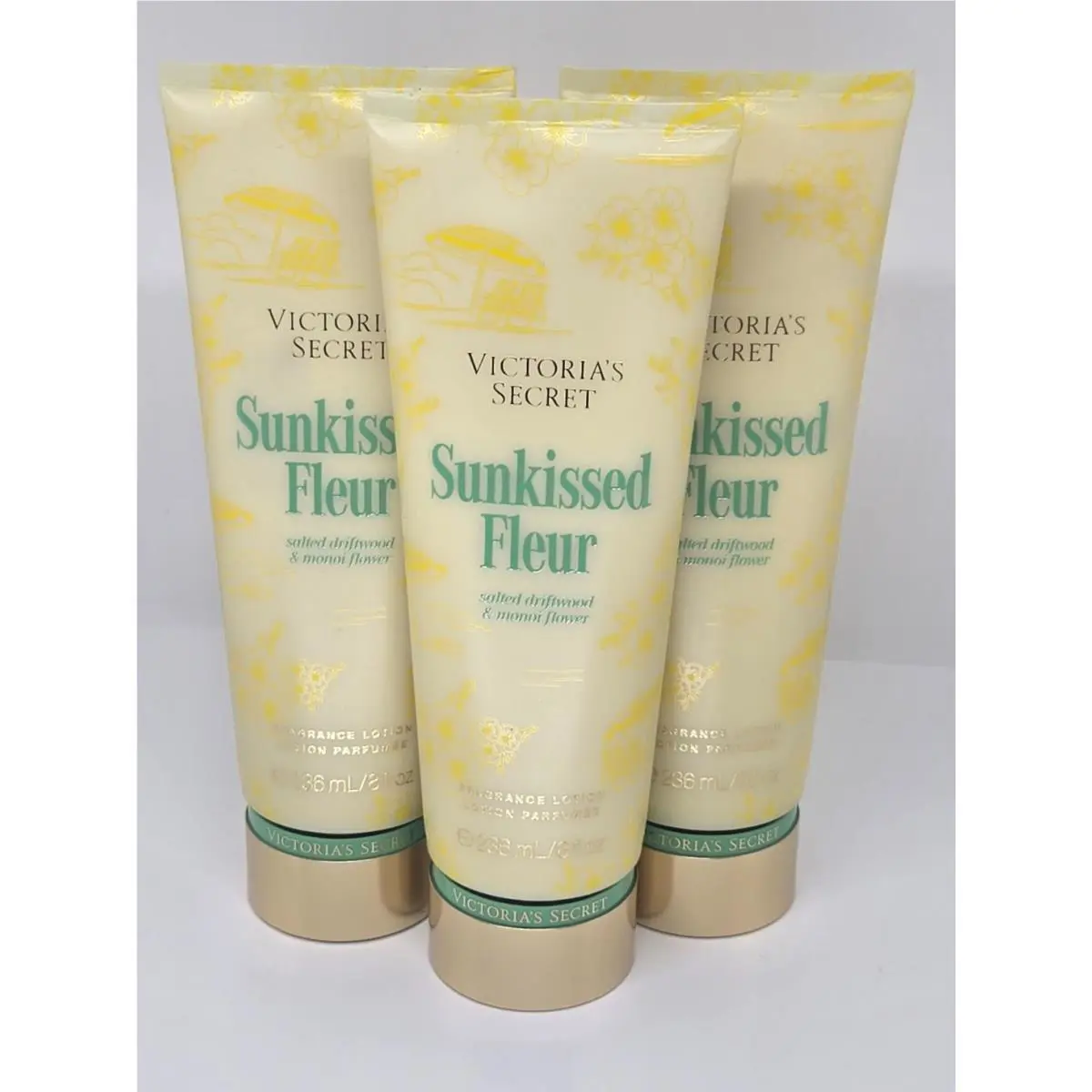 Victoria`s Secret Sunkissed Fleur Body Lotion x3 - 8oz