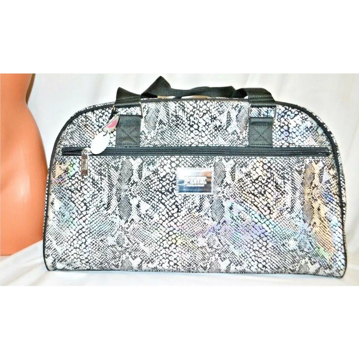 Victorias Secret Pink Iridescent Leopard Bling Large Carrie ON Duffel Bag