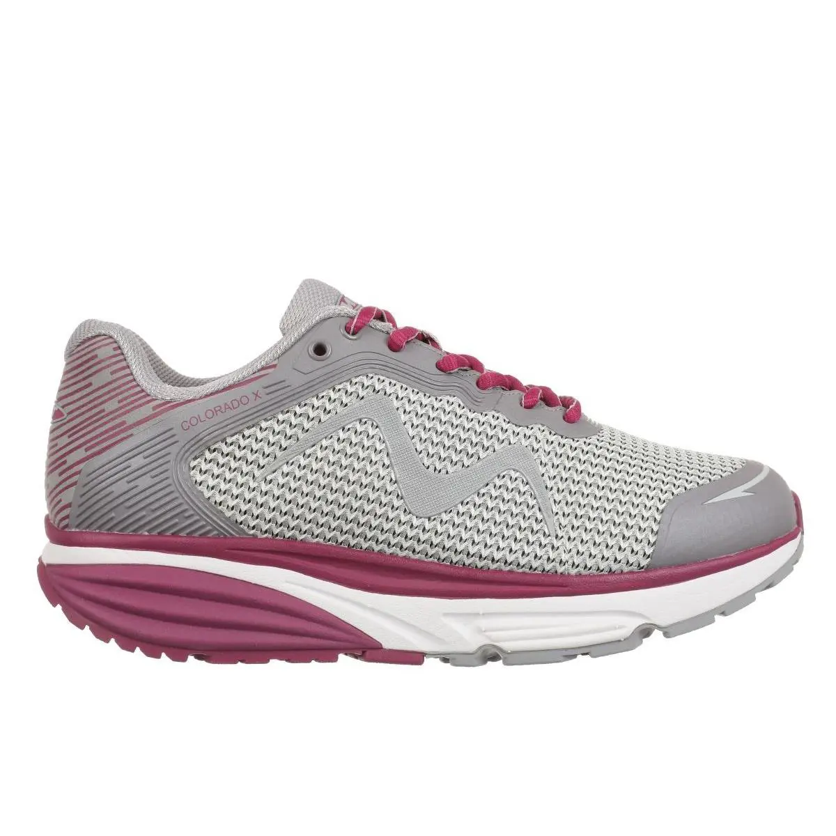 Mbt Women`s Colorado X Walking Shoe Light Grey/berry - 702640-1613Y Light Grey/