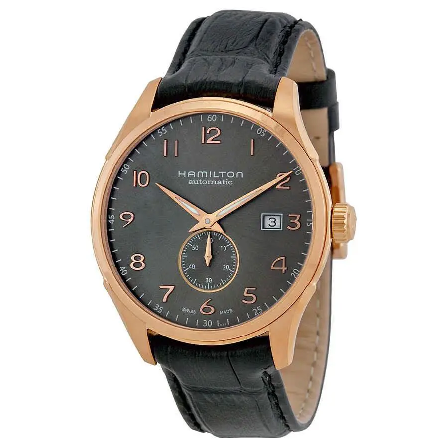 Hamilton Jazzmaster Maestro Automatic Grey Dial Men`s Watch H42575783 - Dial: Gray, Band: Black, Bezel: Pink