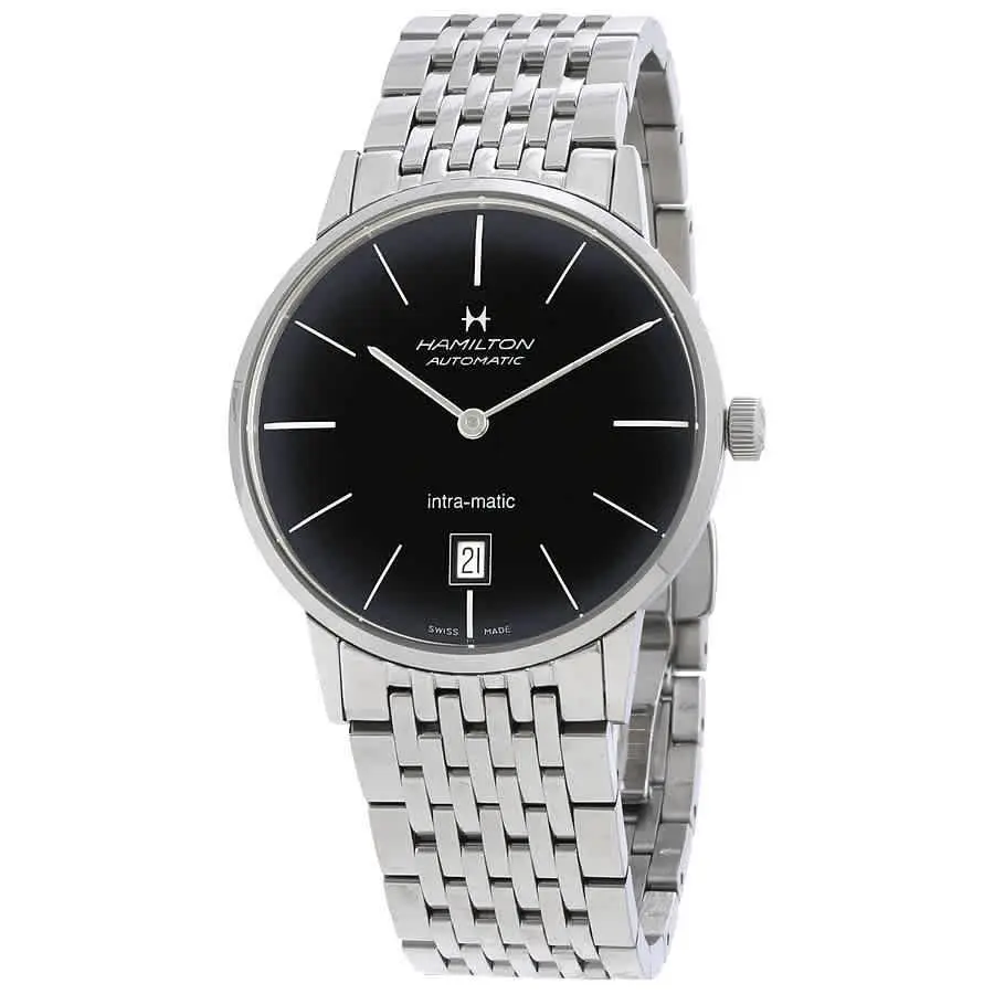 Hamilton Intra-matic Automatic Black Dial Men`s Watch H38455131