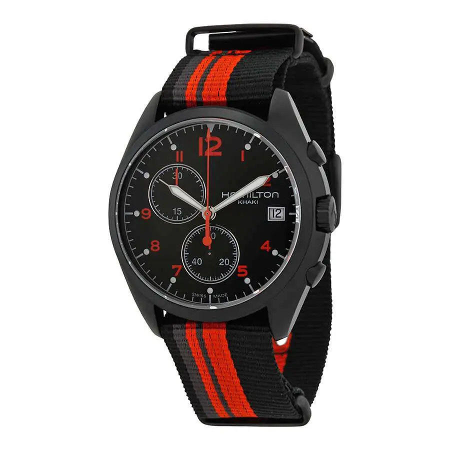 Hamilton Pilot Pioneer Chronograph Black Dial Men`s Watch H76582933