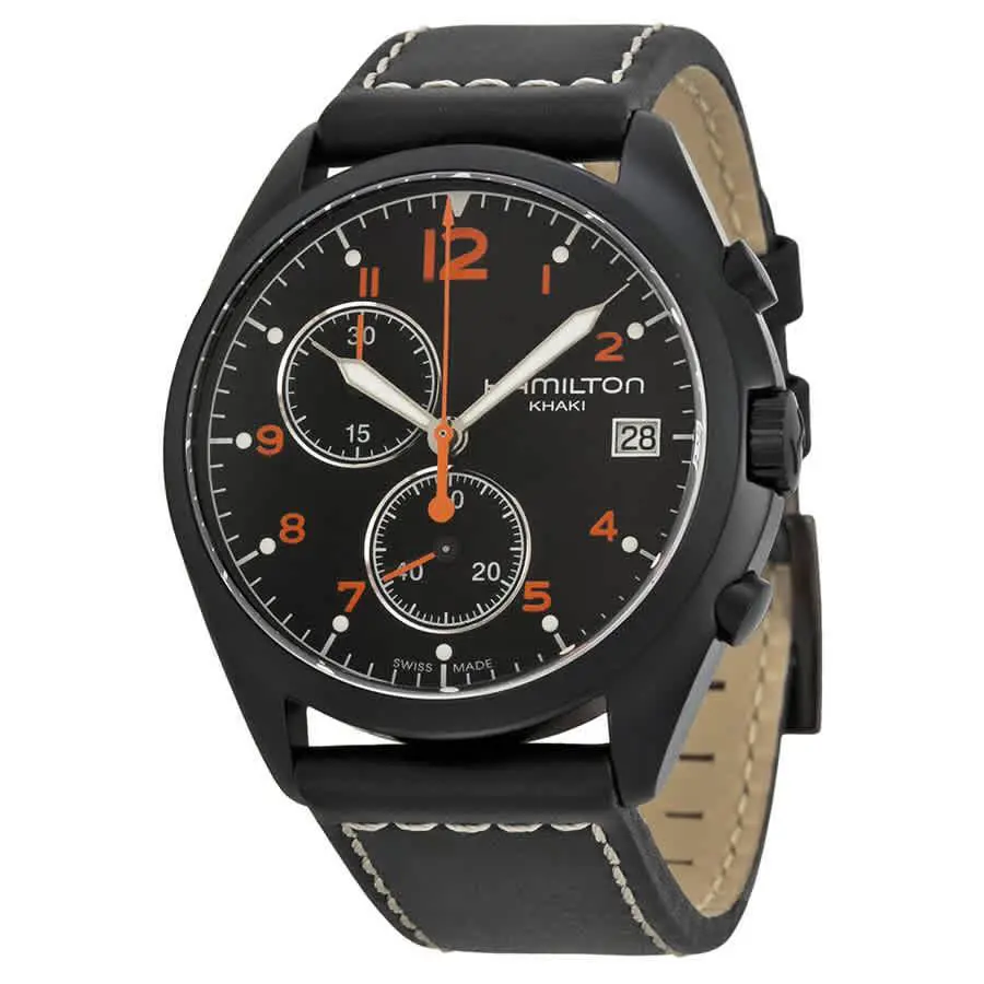 Hamilton Pilot Pioneer Chronograph Black Dial Men`s Watch H76582733