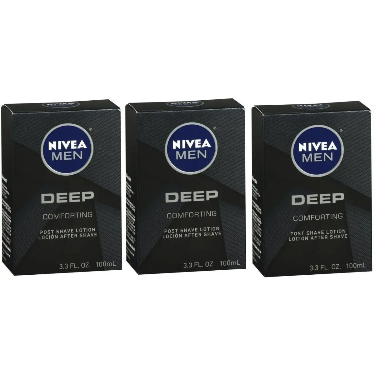 Nivea Men Deep Comforting Post Shave Lotion 3.3oz Each Three Pack