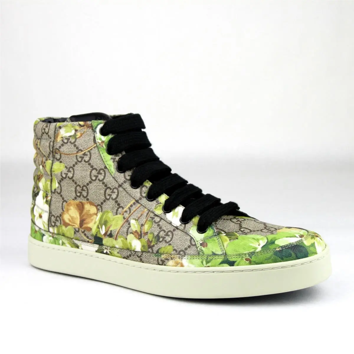 Supreme GG Canvas `bloom` Print Hi Top Sneakers Shoes Green 407342 8960 by Gucci