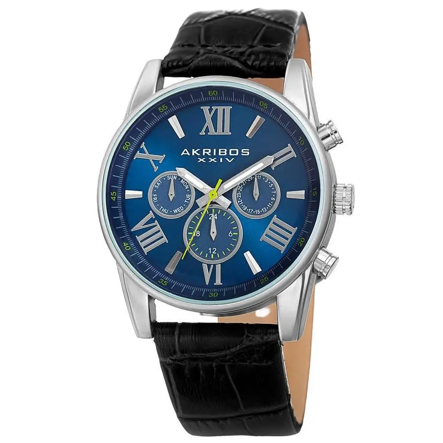 Akribos Xxiv Enterprise Quartz Blue Dial Men`s Watch P50151