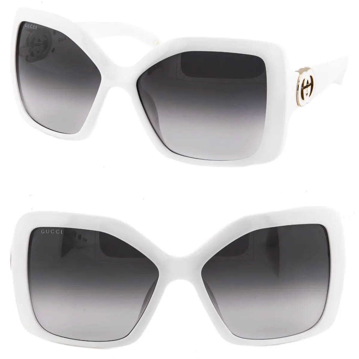Gucci GG2015S White Enamel 2015 GG Logo Oversized Geometric Sunglasses 003